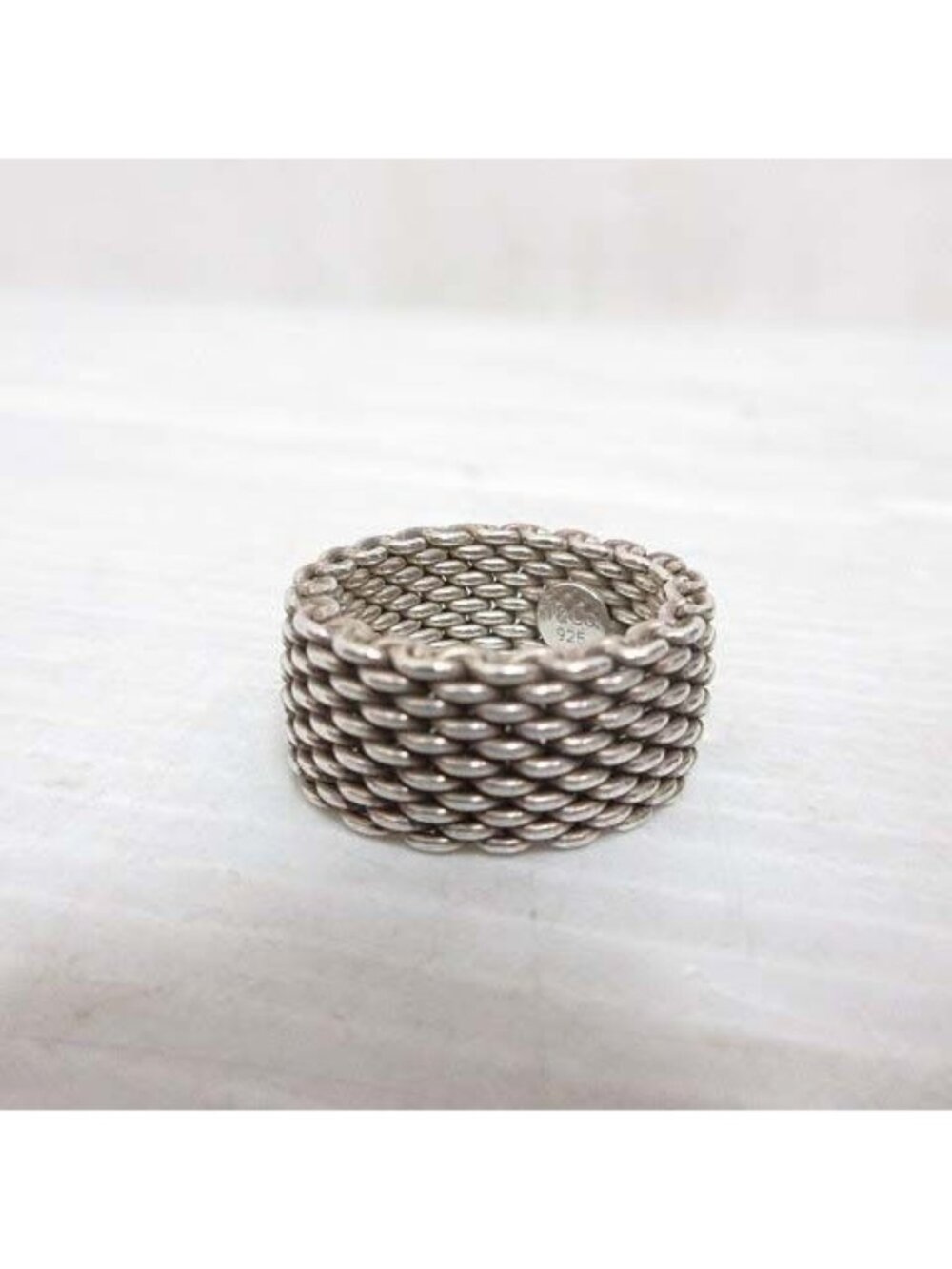 Tiffany & Co Somerset Ring 925 Sterling Silver Mesh Accessory